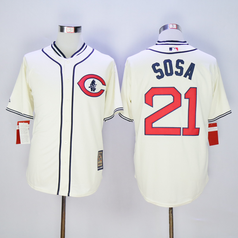 Men Chicago Cubs #21 Sosa Cream Throwback 1929 MLB Jerseys->chicago cubs->MLB Jersey